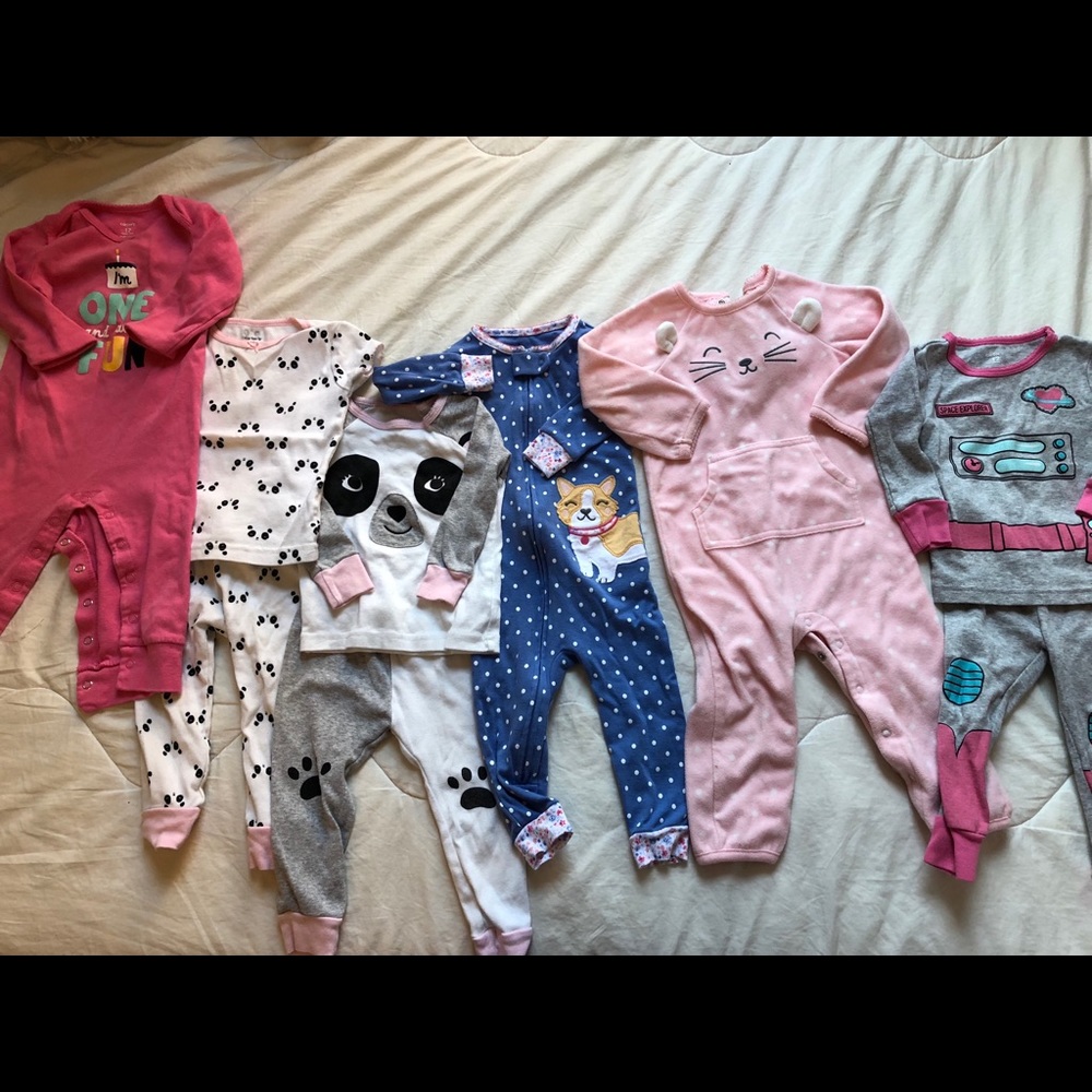 Bundle of Carter's Pajamas - 12 month baby girl